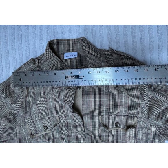 Vintage Frank Walder Women's Gray Houndstooth Plaid Jacket Four-Pockets Casual - Picture 5 of 9
